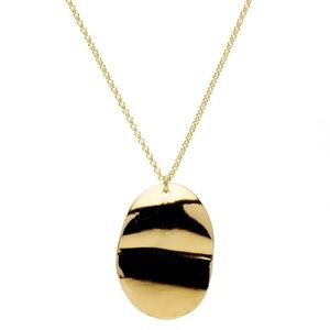 Gold Oval Pendant Necklace - 16” chain by Mayamar